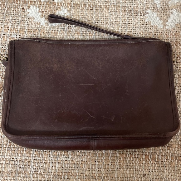Vintage Coach Basic Bag 9455 Dark Brown Leather Purse - Picture 1 of 11